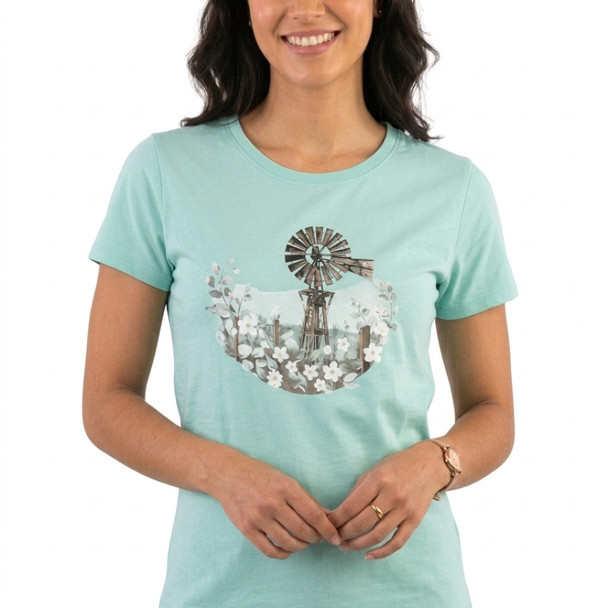 Ladies SS T-Shirt Windy Days / Aqua Frost
