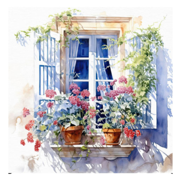 Serviette - Mediterranean Windows (33x33cm)