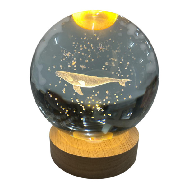 3D Crystal LED Light Globe 10cm - Whale