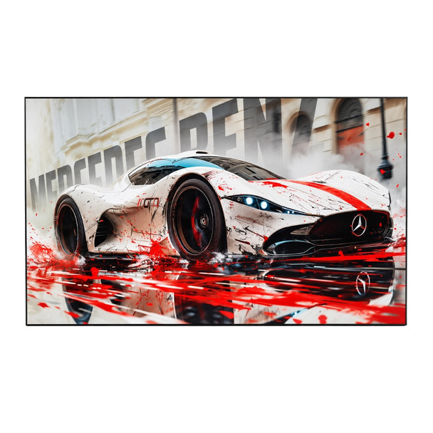White Mercedence Benz Red Paint Printed Board