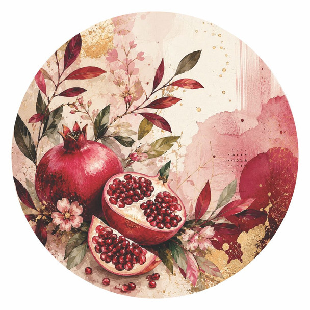 Disposable Round Placemat 24Pc - Pomegranate