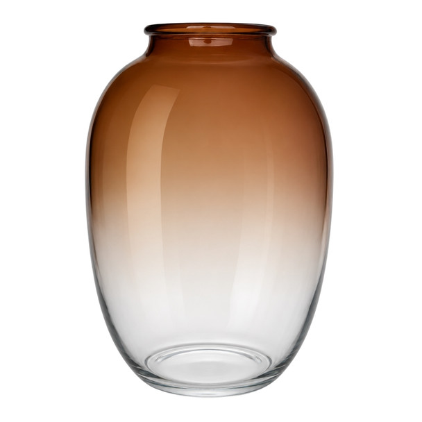 Glass Vase - Amber Ombre Oval