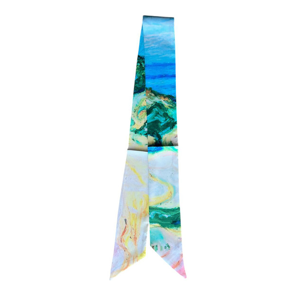 Coastal Abstract Art Thin Twilly Scarf