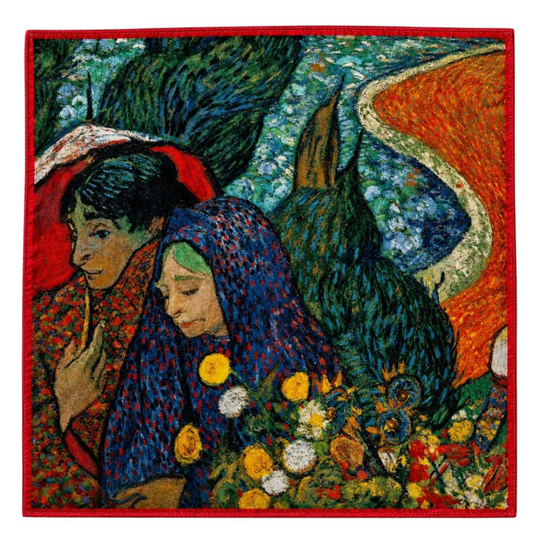 Mother and Child Floral Portrait Polyester Square Scarf