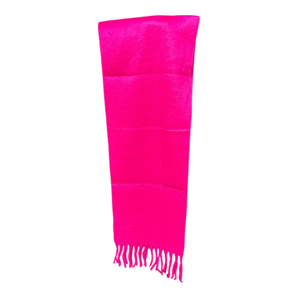 Hot Pink Polyester Frinch Scarf