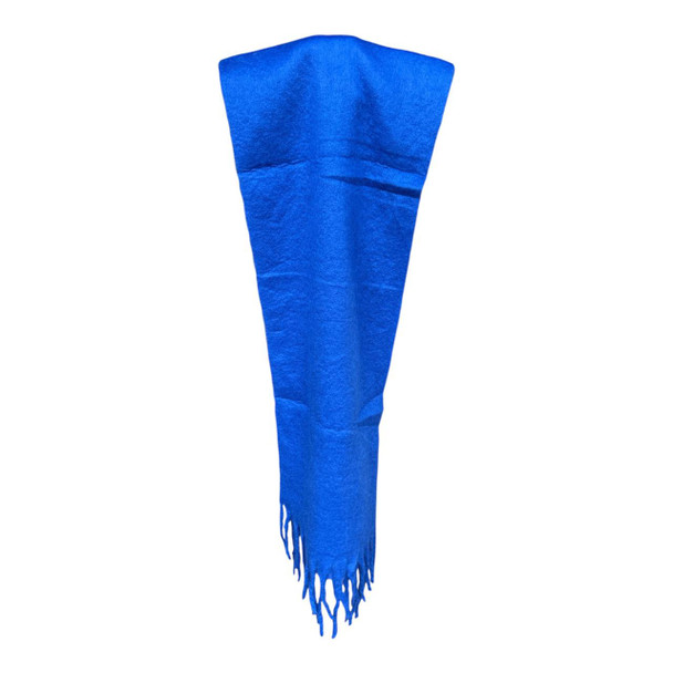 Royal Blue Polyester Frinch Scarf