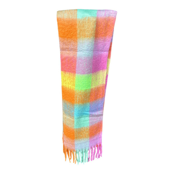 Rainbow Check Polyester Scarf