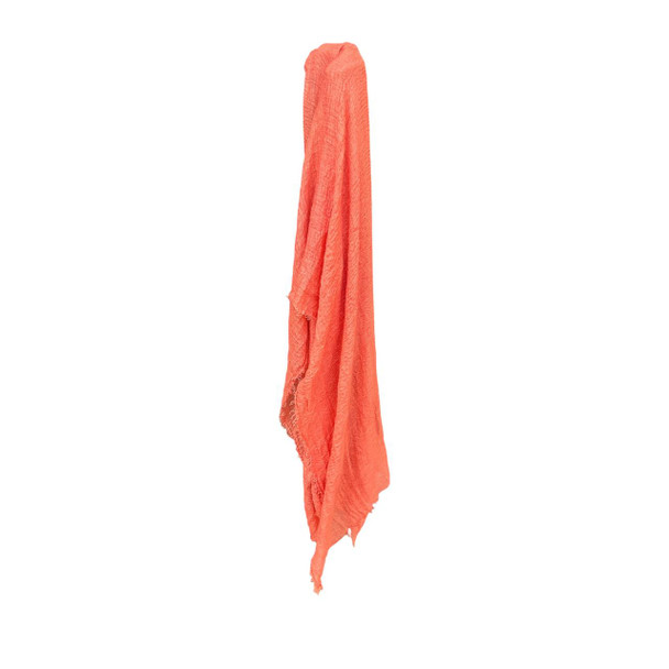 Coral Lightweight Crinkle Scarf
