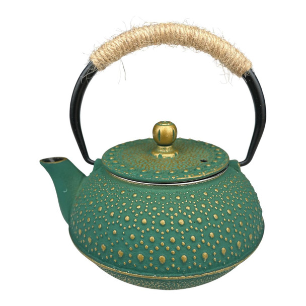 Green & Gold Cast Iron Teapot 600 ml