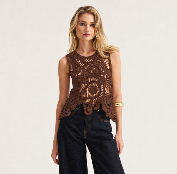 Crochet Top - Chocolate