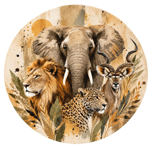 Disposable Round Placemat 24Pc - African Safari