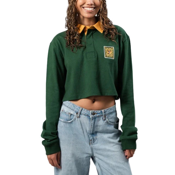 SA Supporters Crop Signature LS Rugby Jersey / OS Green