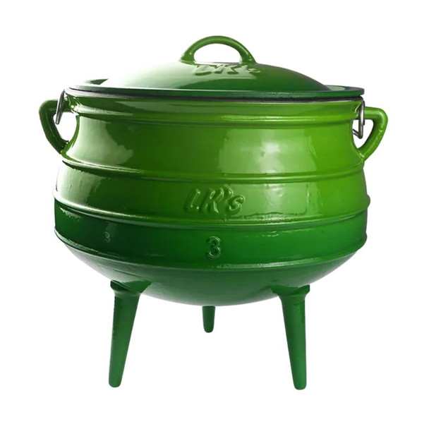 Lk's 3-leg Cast Iron Pot nr3 / Green Enamel