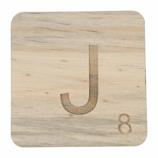 Wooden Scrabble Letter J