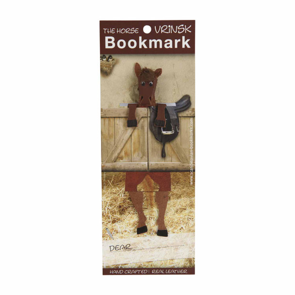 Leather Bookmark - Brown Horse