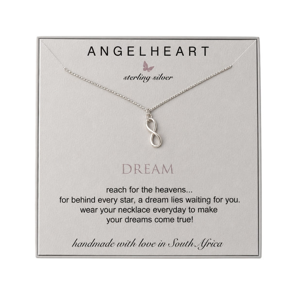Infinity Necklace Grey Silk