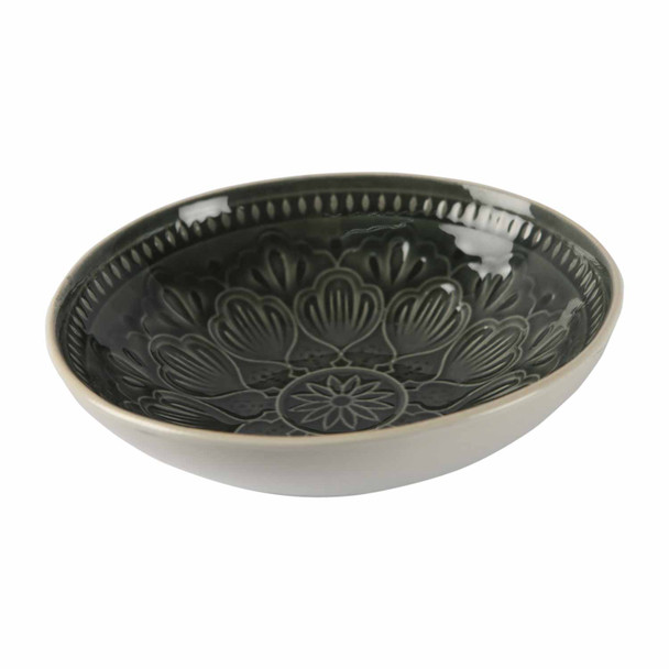 Dark Green Ceramic Bowl - 17cm