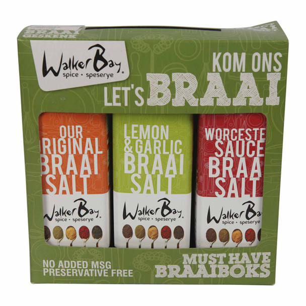 Walker Bay Spices - Braai Gift Set 1 - (Orign; Lem.Garl & Worc)