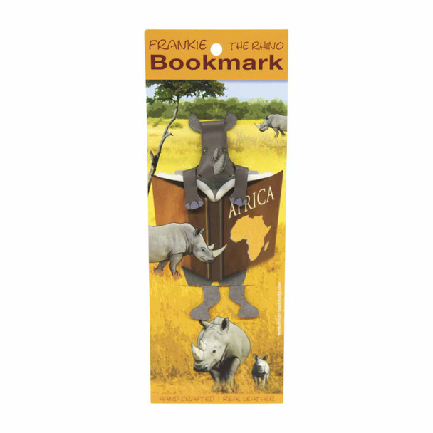 Leather Bookmark - Frankie the Rhino