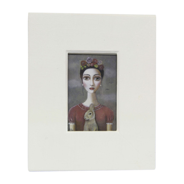 Lady With Red Shirt and Rabbit Frame