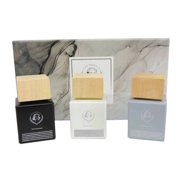 Wooden Top Diffuser Gift Set / Pink Champagne-Sugared Grapefruit-Lemongrass