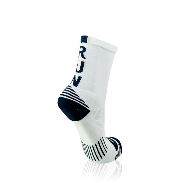 White RUN Running Socks - Size:  4-7