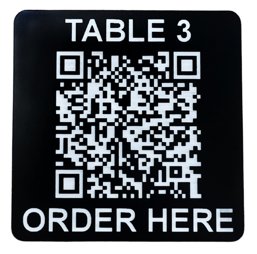 Order to Table Plaque, Engraved with Unique QR Code Order to Table Plaque, Engraved with Unique QR Code