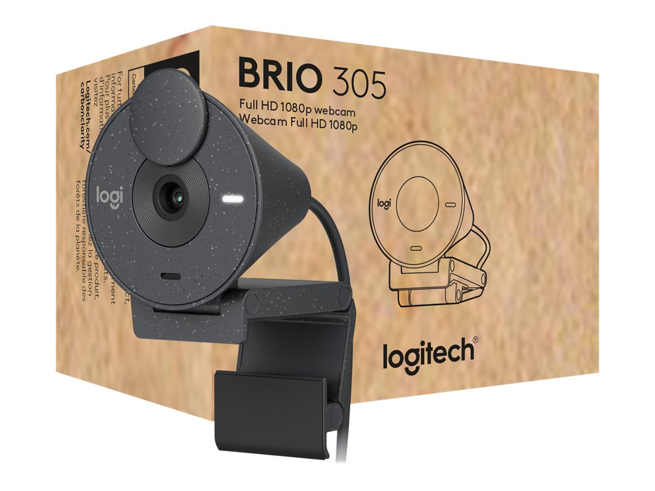 Logitech Brio 300 Full HD Webcam - Graphite