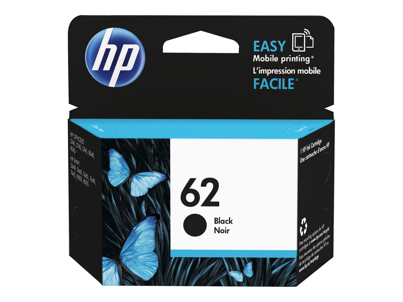 HP 62 - Black - Original - Ink Cartridge -