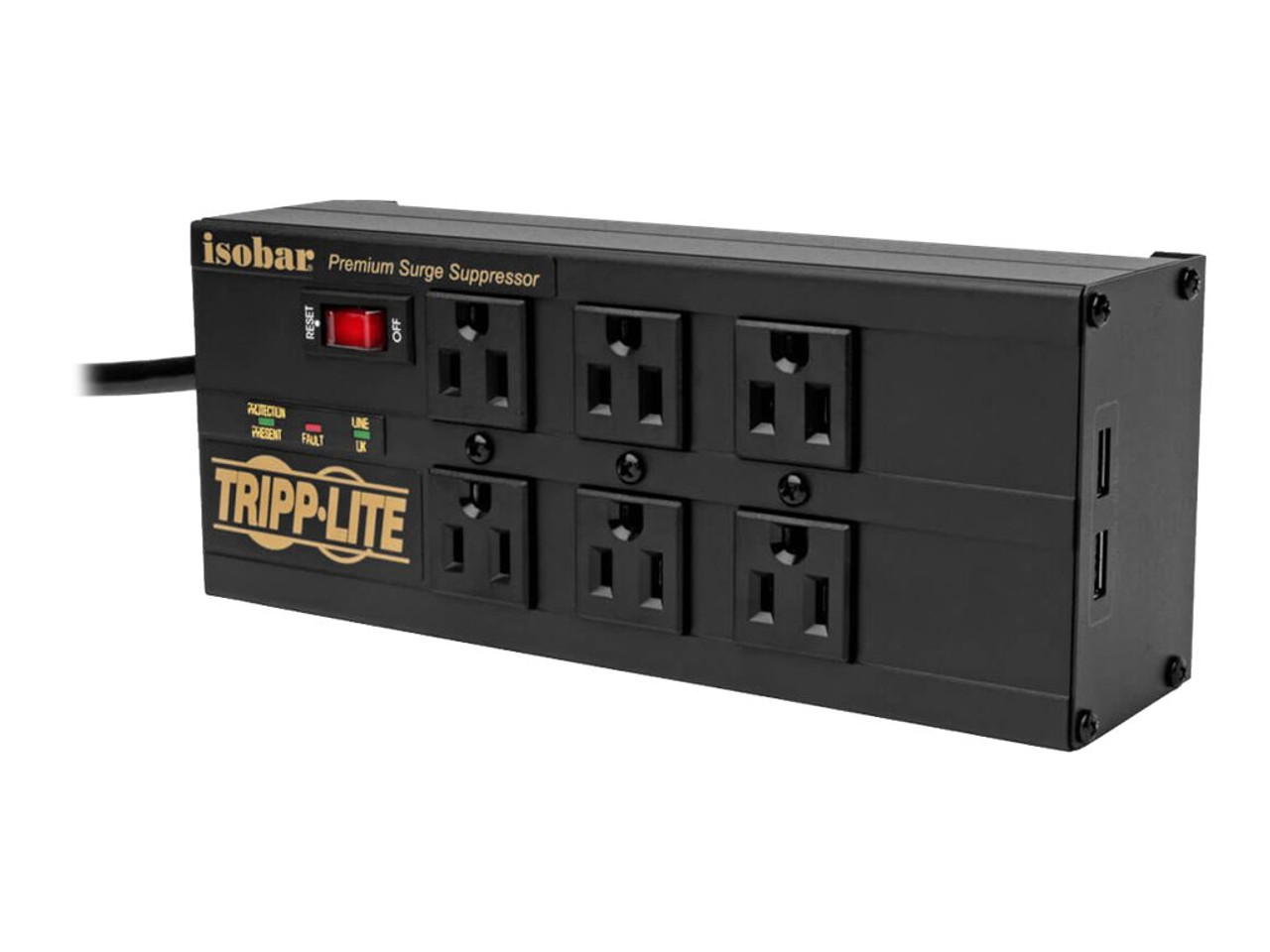 Isobar Surge Protector, 8 Outlet, 3840 Joules, Metal