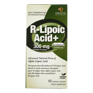 Genceutic Naturals R-lipoic Acid Plus - 300 Mg - 60 Vcaps Genceutic Naturals R-lipoic Acid Plus - 300 Mg - 60 Vcaps