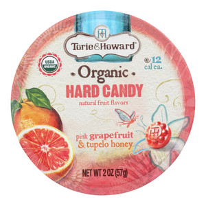 Torie And Howard Organic Hard Candy - Pink Grapefruit And Tupelo Honey - 2 Oz - Case Of 8 Torie And Howard Organic Hard Candy - Pink Grapefruit And Tupelo Honey - 2 Oz - Case Of 8