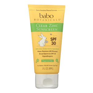 Babo Botanicals - Sunscreen - Clear Zinc Unscented Spf 30 - 3 Oz Babo Botanicals - Sunscreen - Clear Zinc Unscented Spf 30 - 3 Oz