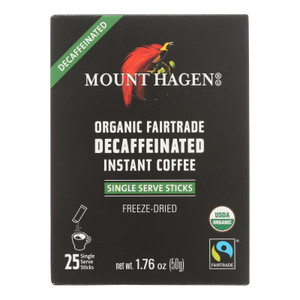 Mount Hagen - Organic Fairtrade Decaffeinated Instant Coffee 25ct - Case Of 8 - 1.76 Oz Mount Hagen - Organic Fairtrade Decaffeinated Instant Coffee 25ct - Case Of 8 - 1.76 Oz