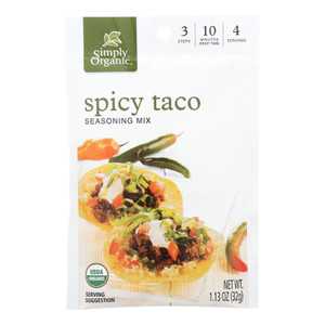 Simply Organic Spicy Taco Seasoning Mix - Case Of 12 - 1.13 Oz. Simply Organic Spicy Taco Seasoning Mix - Case Of 12 - 1.13 Oz.