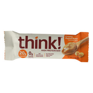 Think Products Thin Bar - Creamy Peanut Butter - Case Of 10 - 2.1 Oz Think Products Thin Bar - Creamy Peanut Butter - Case Of 10 - 2.1 Oz