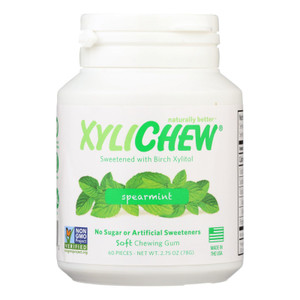 Xylichew Chewing Gum - Sugar Free Spearmint - 60 Piece Jar - Case Of 4 Xylichew Chewing Gum - Sugar Free Spearmint - 60 Piece Jar - Case Of 4