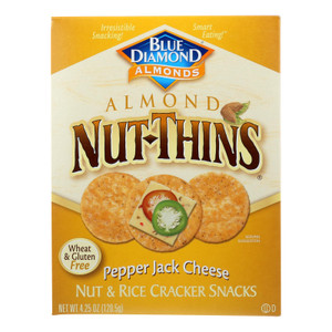 Blue Diamond - Nut Thin Crackers - Pepper Jack - Case Of 12 - 4.25 Oz. Blue Diamond - Nut Thin Crackers - Pepper Jack - Case Of 12 - 4.25 Oz.