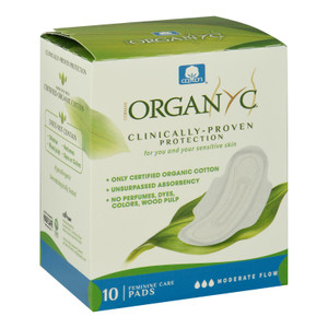 Organyc - Pads Ctn Mdrt Flw W/wng - 1 Each - 10 Ct Organyc - Pads Ctn Mdrt Flw W/wng - 1 Each - 10 Ct
