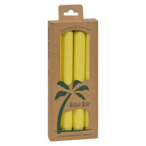 Aloha Bay - Palm Tapers - Yellow Candle Unscented - 4 Candles Aloha Bay - Palm Tapers - Yellow Candle Unscented - 4 Candles
