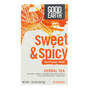 Good Earth Herbal Tea - Sweet And Spicy - Case Of 6 - 18 Bags Good Earth Herbal Tea - Sweet And Spicy - Case Of 6 - 18 Bags