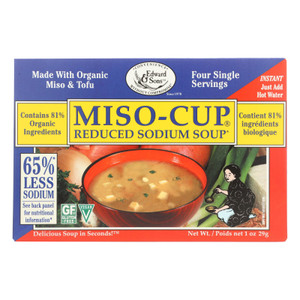 Edward And Sons Reduced Sodium Miso - Cup - Case Of 12 - 1 Oz. Edward And Sons Reduced Sodium Miso - Cup - Case Of 12 - 1 Oz.