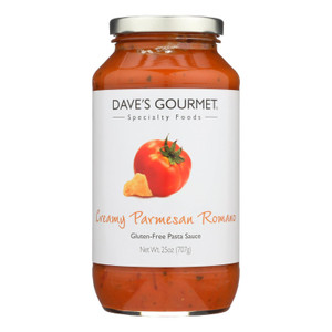 Dave's Gourmet Pasta Sauce - Creamy Parmesan Romano - Case Of 6 - 25 Oz Dave's Gourmet Pasta Sauce - Creamy Parmesan Romano - Case Of 6 - 25 Oz