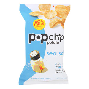 Popchips Potato Chip - Sea Salt - Case Of 12 - 5 Oz Popchips Potato Chip - Sea Salt - Case Of 12 - 5 Oz