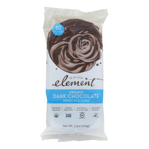 Element Organic Dipped Rice Cakes - Dark Chocolate - Case Of 6 - 3.5 Oz Element Organic Dipped Rice Cakes - Dark Chocolate - Case Of 6 - 3.5 Oz
