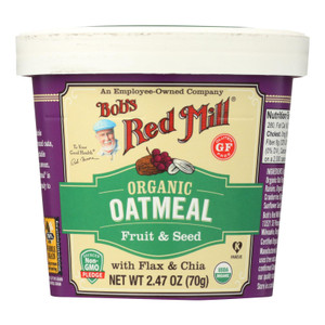 Bob's Red Mill - Oatmeal Cup - Organic Fruit And Seed - Gluten Free - Case Of 12 - 2.47 Oz Bob's Red Mill - Oatmeal Cup - Organic Fruit And Seed - Gluten Free - Case Of 12 - 2.47 Oz