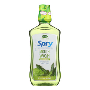 Spry Mouth Wash - Herbal Mint - Af - 16 Fl Oz Spry Mouth Wash - Herbal Mint - Af - 16 Fl Oz