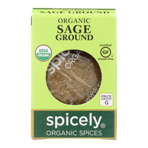 Spicely Organics - Organic Sage - Ground - Case Of 6 - 0.3 Oz. Spicely Organics - Organic Sage - Ground - Case Of 6 - 0.3 Oz.