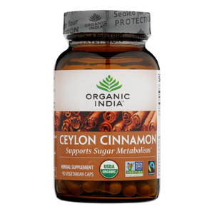 Organic India Organic Herbal Supplement -cinnamon - 90 Vcap Organic India Organic Herbal Supplement -cinnamon - 90 Vcap