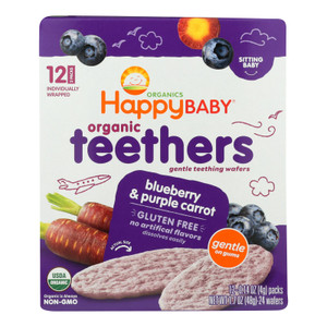 Happy Baby Teethers - Organic - Gentle - Blueberry And Purple Carrot - 1.7 Oz - Case Of 6 Happy Baby Teethers - Organic - Gentle - Blueberry And Purple Carrot - 1.7 Oz - Case Of 6